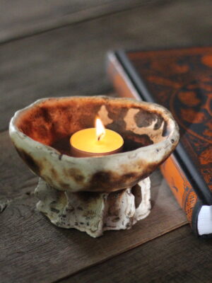 swiecznik-na-Tealight- Aromaty-Echa-Popiolu Świecznik Ceramiczny i Kadzielnica „Echa Popiołu”