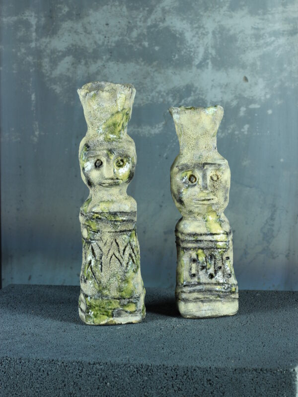 IMG_0022 Zestaw dwóch świeczników ceramicznych – etno rzeźby